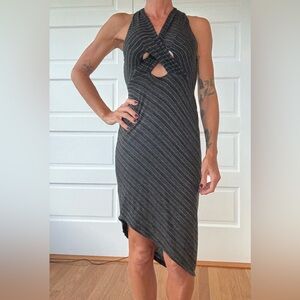 Free People Black and gold body corp dress xs